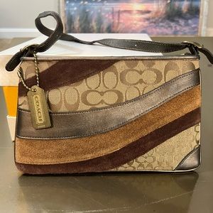 Coach Stripe Suede Handbag - 6255 - Retro